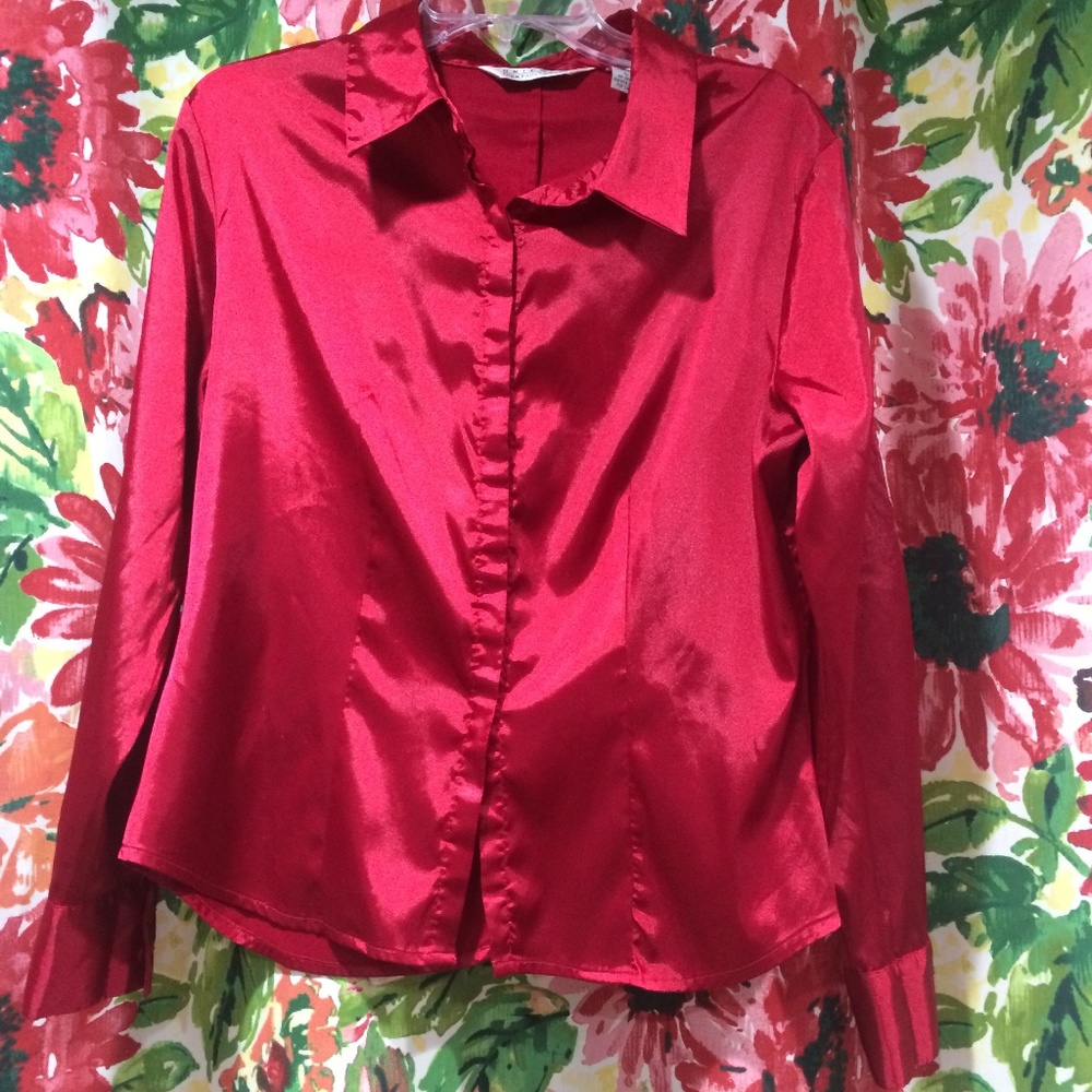 Red Satin Blouse